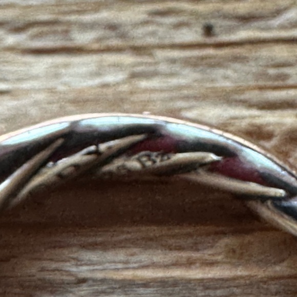 David Yurman Pure Form Bronze/SS Ring with Cognac Diamonds - Size 6 - Picture 6 of 7